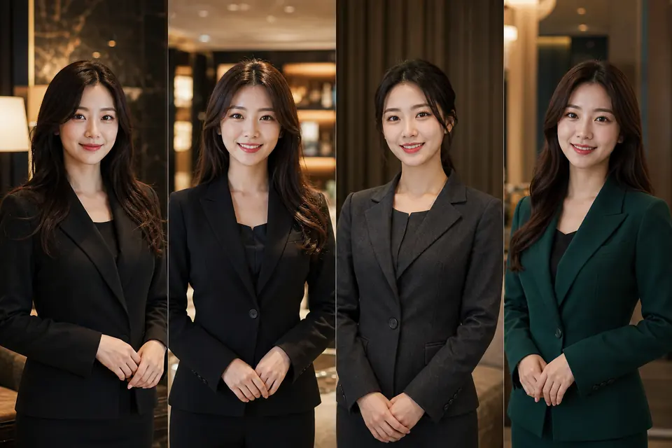 인천쓰리노 여성 응대팀 프로필 예시 네 명